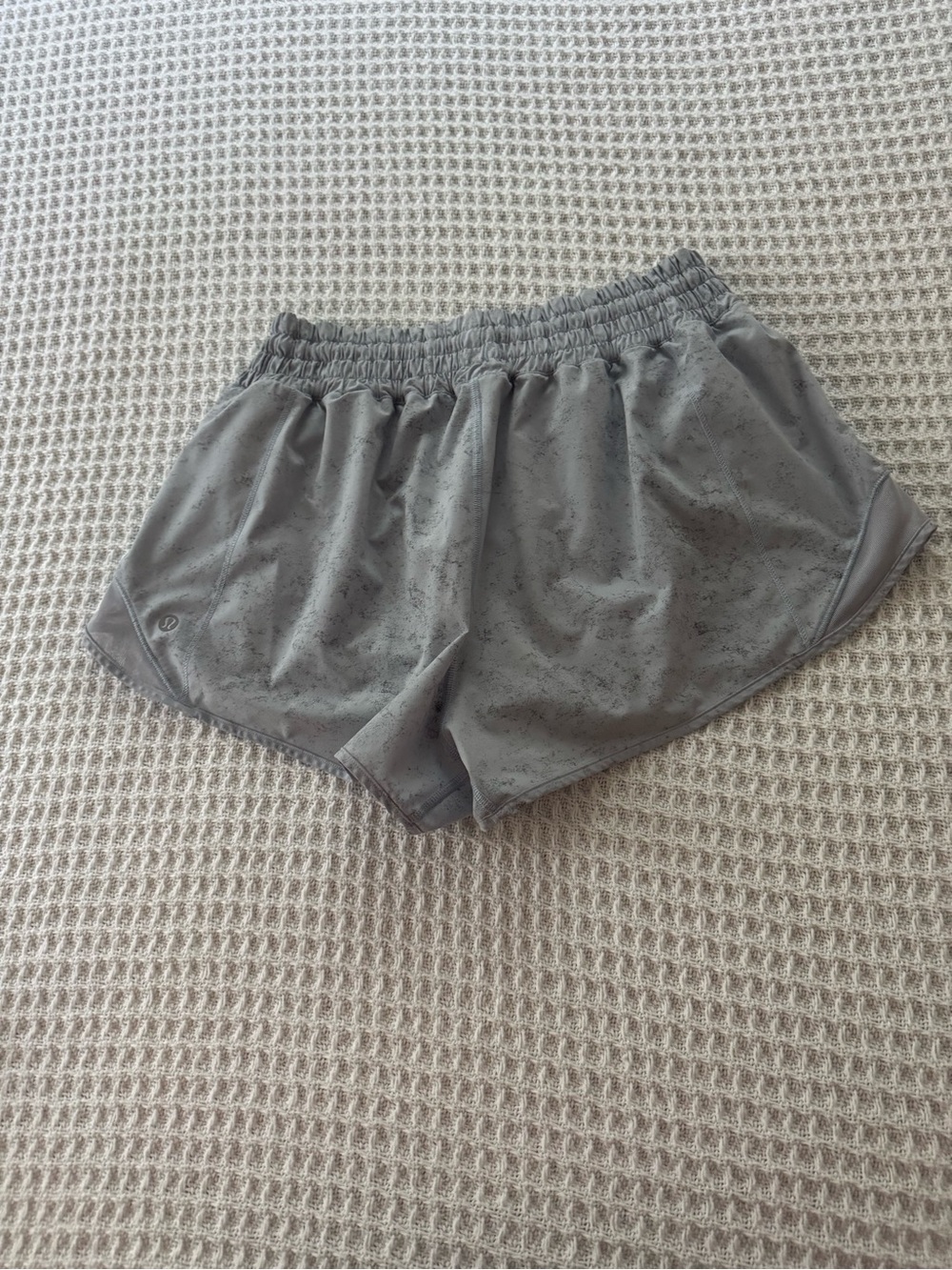 lululemon Run Times Lined Running Shorts Grey Speckle Size 10